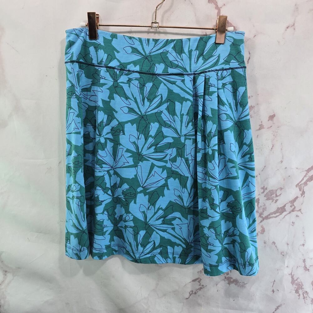Title Nine Skirt Womens Small Blue Green Mini Unlined Breeze Floral Pleated